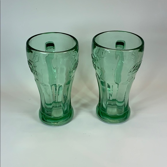 Libbey vintage Coca Cola Green Glass mugs heavy - Picture 4 of 8